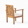 Christopher Knight Home Harvey Outdoor Acacia Wood Club Chair and Coffee Table Set with Cushions, Brown, Cream - 4 of 4