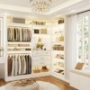 Aheaplus Walk-In Corner Closet System with Mirror, Freestanding Closet Organizer with Drawer and Shelves - 3 of 4