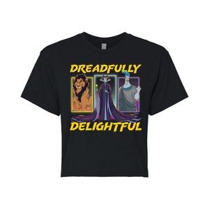 Women's - Disney Villains - Dreadlfully Delightful Scar Maleficent Hades Cropped Graphic T-Shirt - 1 of 4