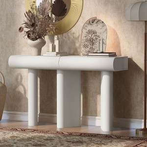 47.6"W Modern Entryway Console Table with 2 Drawers, Space-Saving Hallway Table with Geometric Arc Legs, Narrow Sofa Table - ModernLuxe - 1 of 4