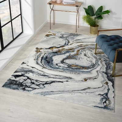 Luxe Weavers Marble Effect Abstract Area Rug