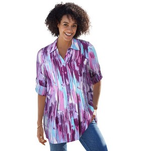 Woman Within Rayon 7-Day Pintucked Tunic Blouse - 1 of 4