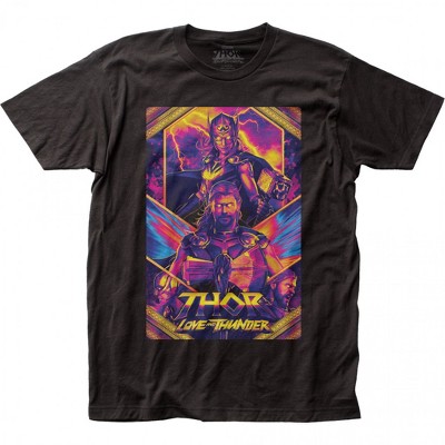 Adult Thor Love and Thunder The Mighty Thor and Jane Foster Poster T-Shirt