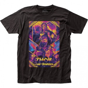 Adult Thor Love and Thunder The Mighty Thor and Jane Foster Poster T-Shirt - 1 of 2