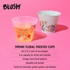 Blush Spring Floral Frosted Cups, Ideal for Cocktails, Mocktails, Lemonade, Iced Tea and More, Perfect for Summer, Birthday Parties, 9 oz, Set of 12 - 2 of 4
