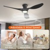 TALOYA 52 in. Indoor Ceiling Fan with Light and Remote, Flush Mount Low Profile,Quiet Reversible DC Motor, 3 CCT Light,Black - 3 of 4