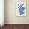 Trademark Fine Art -Michael Tompsett 'Scotland Typography Text Map 2' Canvas Art - 3 of 3