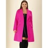 Agnes Orinda Women's Plus Size Winter Notched Lapel Double Breasted Pockets Long Overcoats - 2 of 4