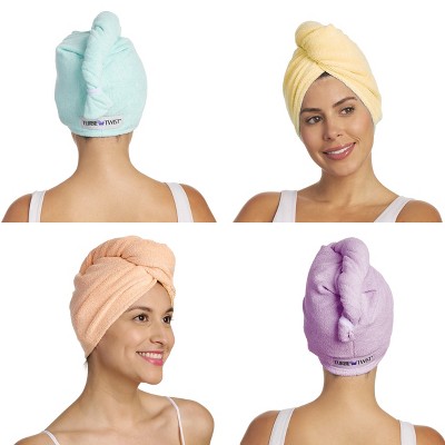 Turbie Twist Microfiber 4 Pack - Bermuda, Purple, Lilac, Lemon