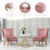 Modern Armless Velvet Accent Chair with Wood Legs - 4 of 4