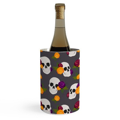 Avenie Halloween Floral Skulls Wine Chiller - Deny Designs