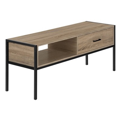 Monarch Specialties Tv Stand 48 Inch Console Media Entertainment Center Storage Drawer Laminate Metal Brown Black Contemporary Modern