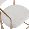 PAGED Modern Fabric Bar Height Stools Set of 2, Counter Stool Chair with Back, Arms and Iron Legs for Bar, Kitchen - 3 of 4