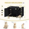LunaLulinlk Black cat litter box fence, modern cat litter box furniture, wooden pet house - 2 of 4