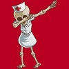 Men's Design By Humans Halloween Dabbing Funny Skeleton Nurse RN Costume Gift By COVI T-Shirt - 2 of 4