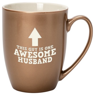 Elanze Designs This Guy Is One Awesome Husband Bronze 10 ounce New Bone China Coffee Cup Mug