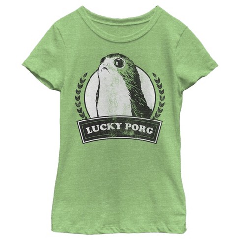 Girl's Star Wars The Last Jedi St. Patrick's Day Lucky Porg T-Shirt - image 1 of 4