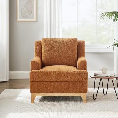 VANOMi 31.5'' Boucle Accent Chair with Rubber Wood Base