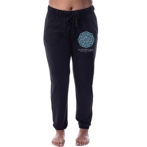Supernatural Womens' Join The Hunt Devil's Trap Sleep Jogger Pajama Pants Black - 1 of 3