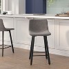 Flash Furniture Caleb Modern Armless 24 Inch Counter Height Stools Commercial Grade with Footrests and Matte Metal Frames, Set of 2 - 2 of 4