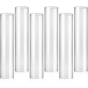 10 PCS 12" Glass Hurricane Candle Holders, Clear Cylinder Votive Covers for Pillar Candles – Wedding, Christmas, Party Decor - 1 of 4