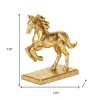 HomeRoots 7" Gold Cast Iron Horse Tabletop Sculpture - 3 of 4