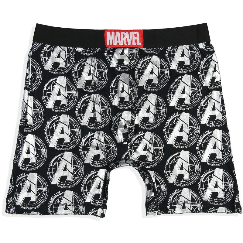 Marvel Mens' 2 Pack The Avengers Comic Boxers Underwear Boxer Briefs Black, 4 of 5
