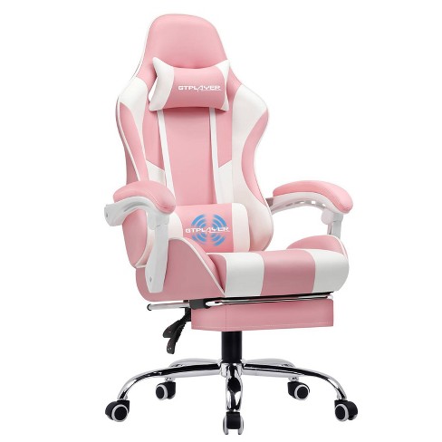 Pink Gaming Chairs, Ergonomic Office online Chairs with Footrest