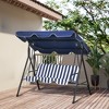 Maggift Patio Accent Chairs, Double Swing Decorative Chair with Thick Heavy Duty Metal Stand for Lawn and Garden, Blue, 67.7"*43.3"*60.2" - 4 of 4