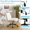 KTMBDW Criss Cross Chair with Wheels Comfy Cross Legged Office Desk Armless Wide Vanity Makeup Chair Adjustable Rolling Computer for Home Office - 3 of 4