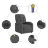 vidaXL Massage Recliner Chair Wingback Reclining Armchair for Elderly Fabric - 4 of 4