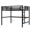 TIRAMISUBEST Twin XL/Full Size Loft Bed with Power Outlet and LED Light, Space-Saving Metal Loft Bedframe with Bulit-in Desk, Ladder and Guardrail - 4 of 4