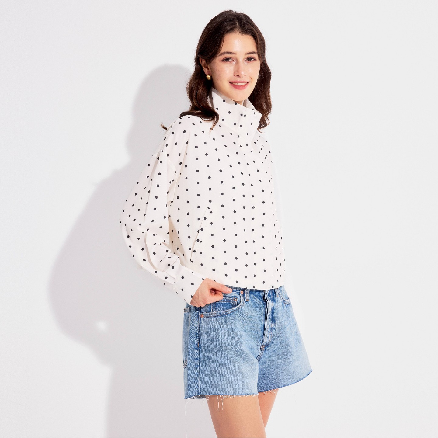 Женская куртка Wild Fable Mock Neck Zip, цвет: Кремовый — фото 5