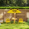 VisioGear 4PCS Kids Outdoor Activity Table with 2 Foldable Chairs and Umbrella for Patio, Backyard, Yellow, 19.5"*19.5"*19.7" - 4 of 4