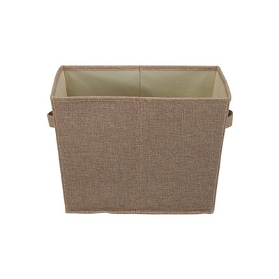 Latte Linen Tapered Medium Storage Bins with Wire Frame, 2-Pack