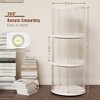 3-Tier 360° Rotating Bookshelf, Small Corner Bookcase, with Small Footprint, Narrow Book Shelf Organizer, for Bedroom, Living Room - White - 2 of 4