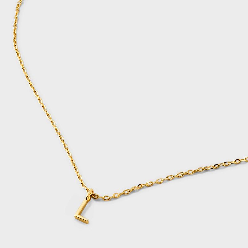 14K Gold Plated Small Polished Initial Pendant Necklace - A New Day™ Gold, 5 of 6