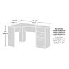 Vynxaria Brown Finish Corner Desk 52.09"L x33.58"W x28.98"H, Large Tabletop, Lower File Drawer (Reversible), Open Shelves - 2 of 4