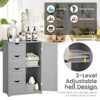 Tangkula Bathroom Floor Cabinet Storage Organizer Cupboard w/ 4 Drawers Adjustable Shelf - 3 of 4