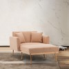 62.2'' Teddy Upholstered Chaise Lounge Chair with Adjustable Backrest, Armrest, Soft Cushions and Removable Cover for Living Room - 2 of 4