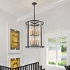 LLHZSY Black Glass Drum Chandeliers for Dining Room Hight Ceiling Living Room - W17.72" - 2 of 4