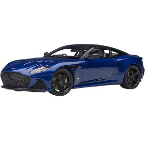 Aston Martin DBS Superleggera RHD (Right Hand Drive) Zaffre Blue Met. w/Carbon Top and Carbon Accents 1/18 Model Car by Autoart - 1 of 4