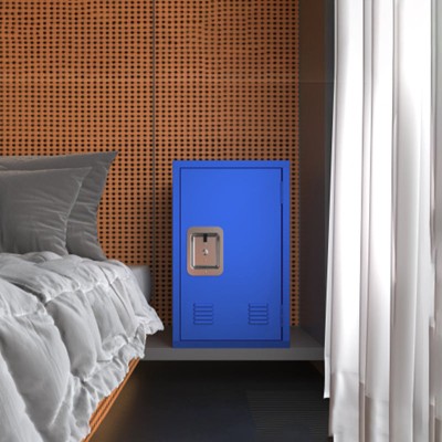 Yukimo 24" H Metal Locker Storage Cabinet with 1 Door, Lockable Security Cabinet for Employees, Office, or Kids - Assembly Required (Elegant Blue)