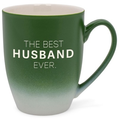 Elanze Designs The Best Husband Ever Two Toned Ombre Matte Green and White 12 ounce Ceramic Stoneware Coffee Cup Mug