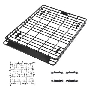 VEVOR Roof Rack Basket, 64 x 50 x 4.1 in, Universal Rooftop Cargo Carrier with Two 35.4 x 39.4 in Cargo Net,150 lbs Max Car Top Luggage Holder, Black - 1 of 4