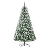 DOMETOUR 6ft Artificial Christmas Tree Snow-covered Tree with Realistic Branches 61 Pine Cones and 800 Tips Christmas Holiday Decor - 2 of 4