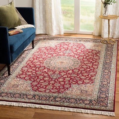 Royal Kerman 6' x 9' Red/Navy Hand-Knotted Wool Rug