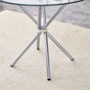 NicBex Round Dining Table Modern Tempered Glass Table for 4 with Cross Metal Base for Dining Room - 2 of 4