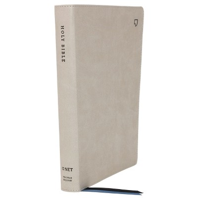 Net Bible, Thinline, Leathersoft, Stone, Comfort Print - by  Thomas Nelson (Leather Bound)