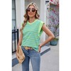 Womens Tank Tops Summer Casual Cap Sleeve Striped Shirt Crewneck T Shirts Loose Blouses 2025 - 3 of 4
